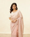 alt message - Mohey Women Baby Pink Stone Work Saree image number 1